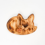 Менажница деревянная из сибирского кедра для подачи блюд и закусок с гравировкой "ЛИСИЦА". MG108