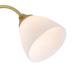 Люстра на штанге 3х60Вт Е27, металл/стекло, золото/белый матовый