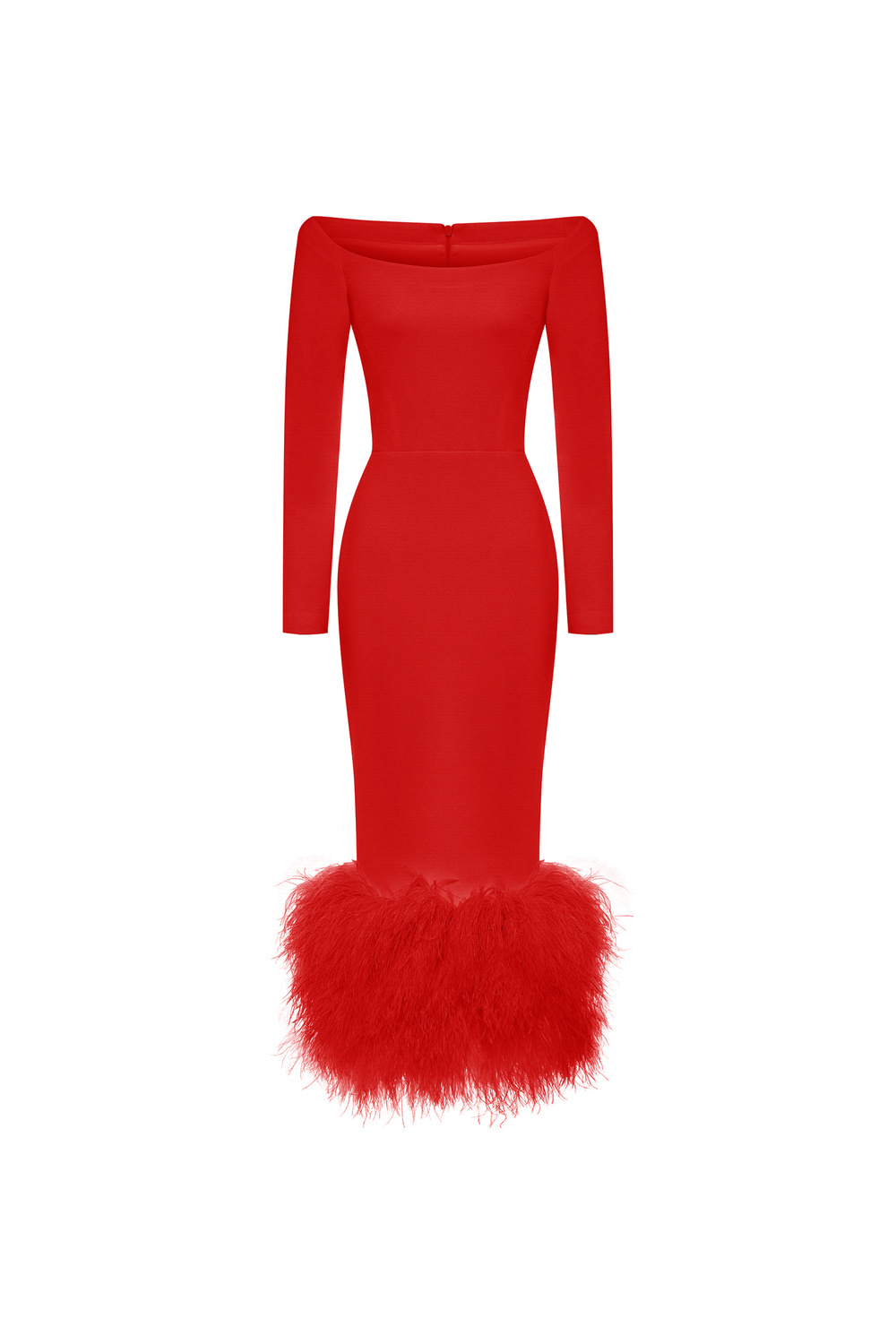 Платье миди удлиненное из крепа с бахромой