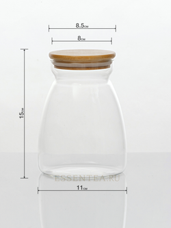 Банка стеклянная "Корли" с бамбуковой крышкой 1000 мл