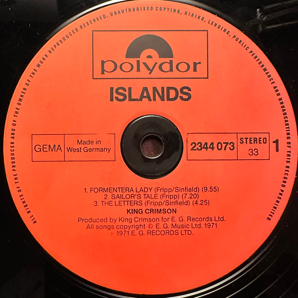 King Crimson - Islands (Германия 1978г.)