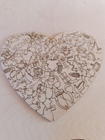 Пазлы Сердце, деревянные, 23*20см, ручная работа