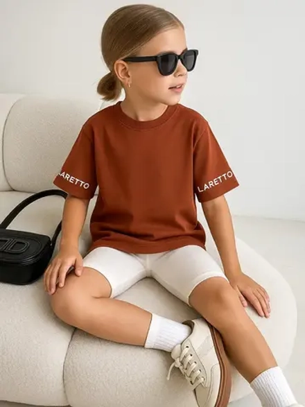 Летний костюм для девочки с велосипедками