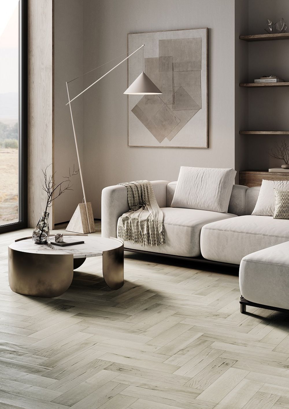 Fargo Herringbone Дуб Лондонский Туман, 1,12 м²