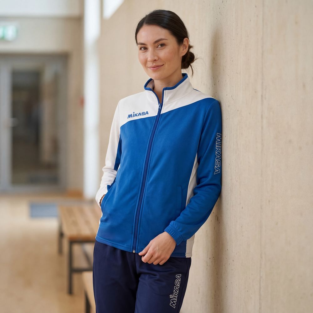 Костюм спортивный жен. MIKASA MT636/751-025-L, р. L, 100% полиэстер,  сине-белый