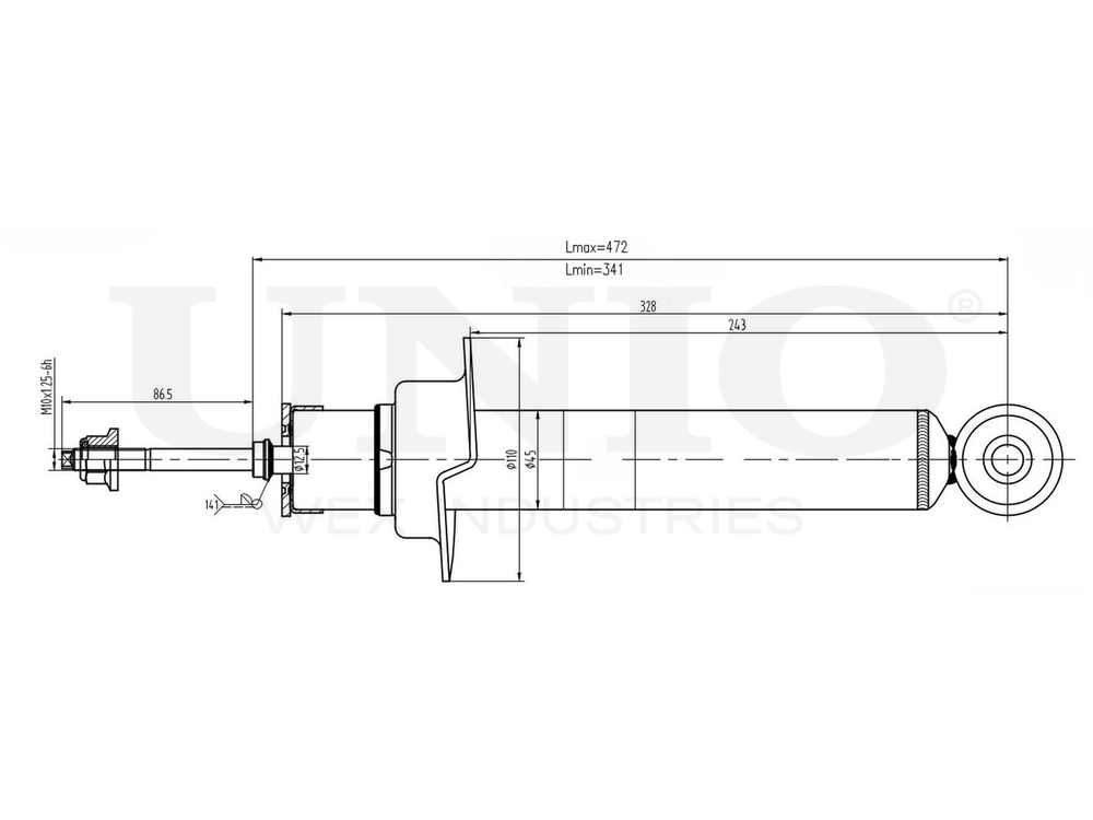 Амортизатор газовый передней подвески UNIO SAB-10578