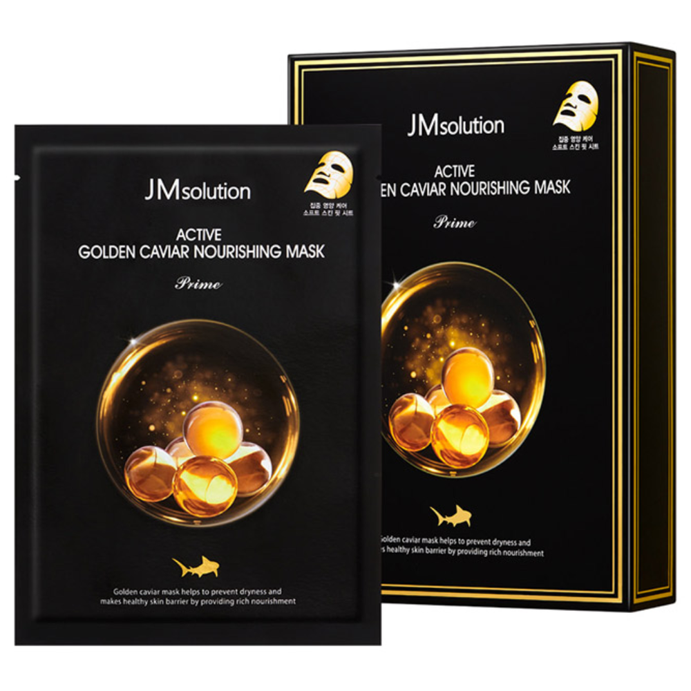 JMsolution Маска ультратонкая с золотом и икрой - Active golden caviar nourishing mask, 30мл