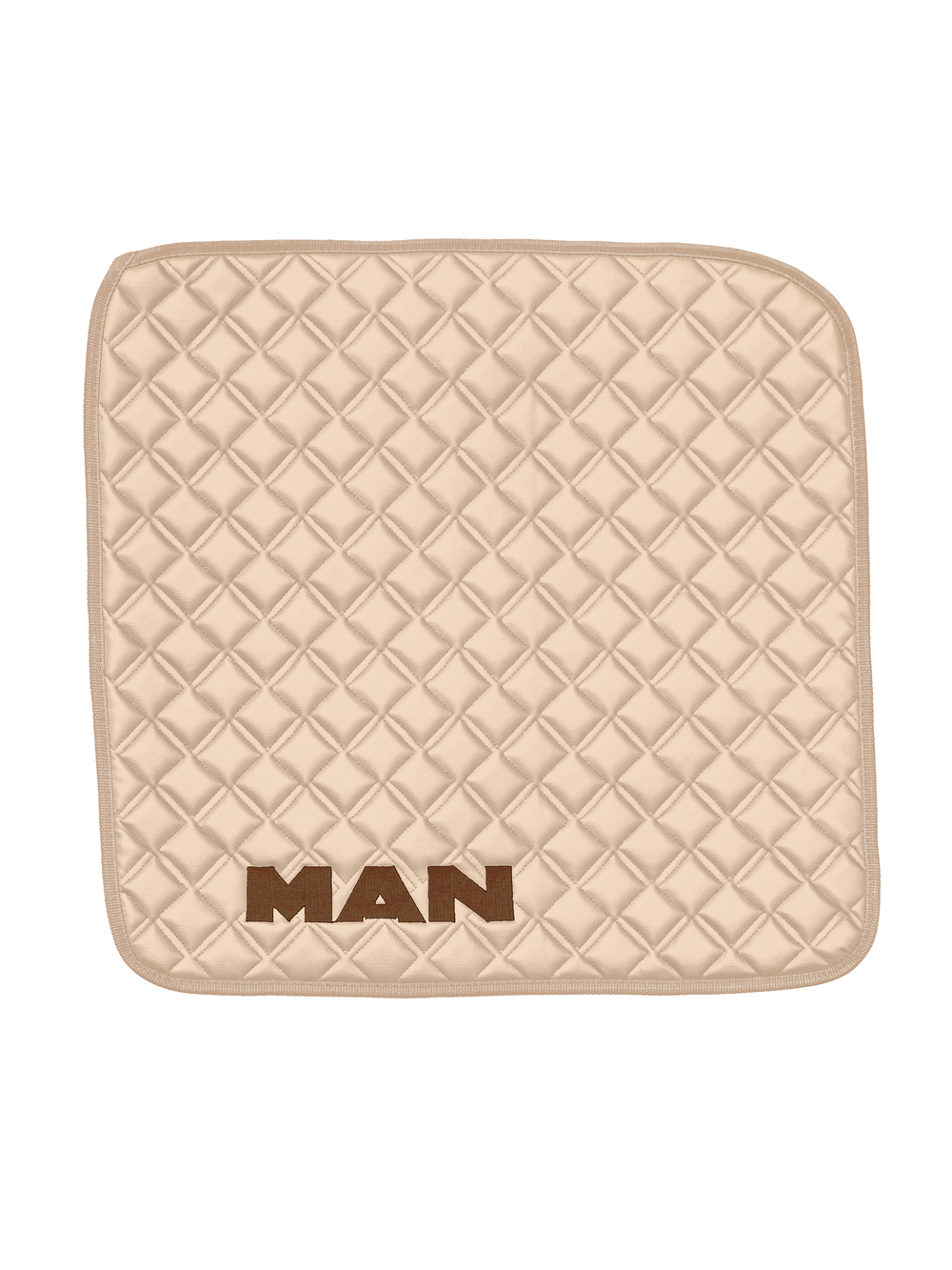 Ковры MAN TGX с 1-м ящиком (автомат) (экокожа, бежевый, бежевый кант, коричневая вышивка)