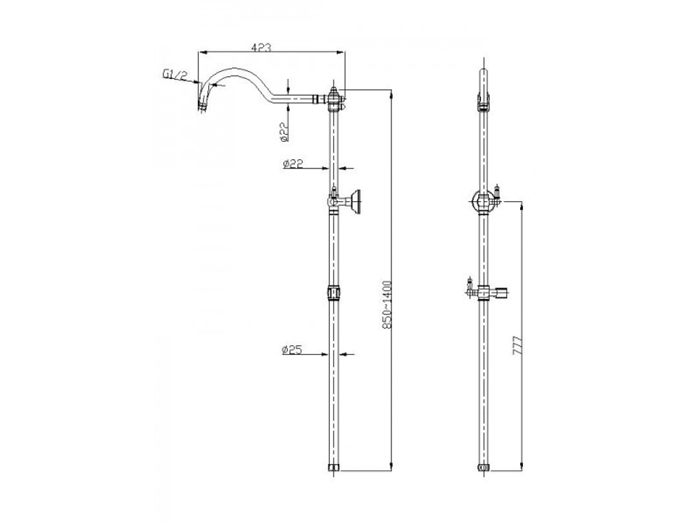 Душевая система Aksy Bagno Faenza Fa401-2002-2001-Chrome