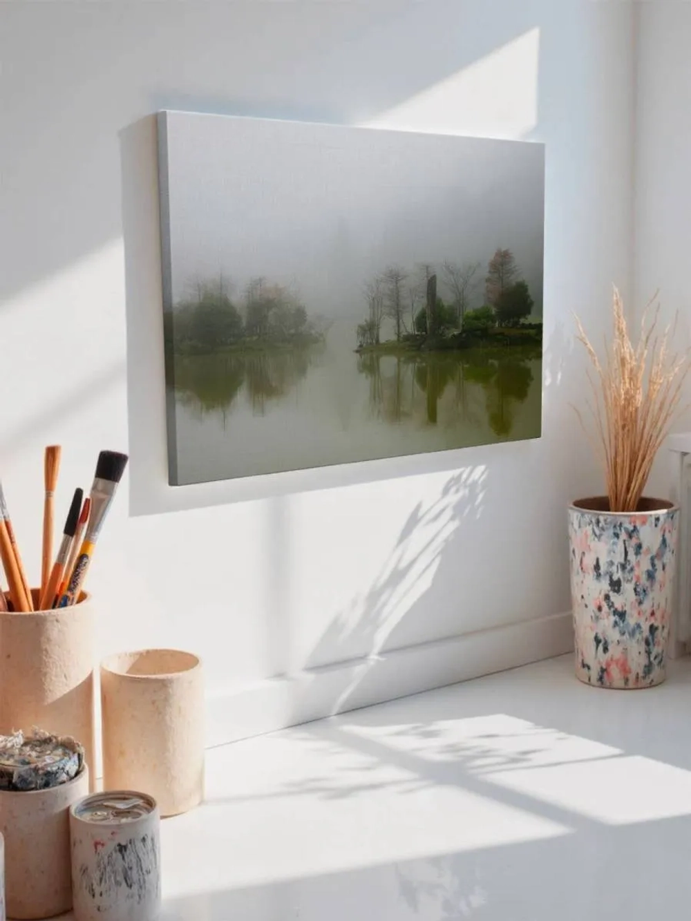 Картина на стену 40 X 50 Озеро в тумане