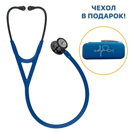Стетоскоп Littmann Cardiology IV, небесно-голубой, черная акустическая головка, голубой ствол (6202)