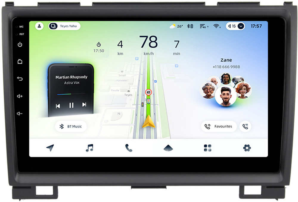 Магнитола для Great Wall Hover H3, H5 (круглые воздуховоды) - Teyes CC4L монитор 9" IPS на Android 14, Snapdragon 662, CarPlay, 4G SIM-слот