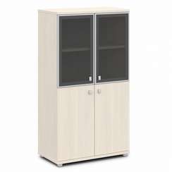 Шкаф со стеклом в алюминиевом профиле средний 820х440х1490 V-666