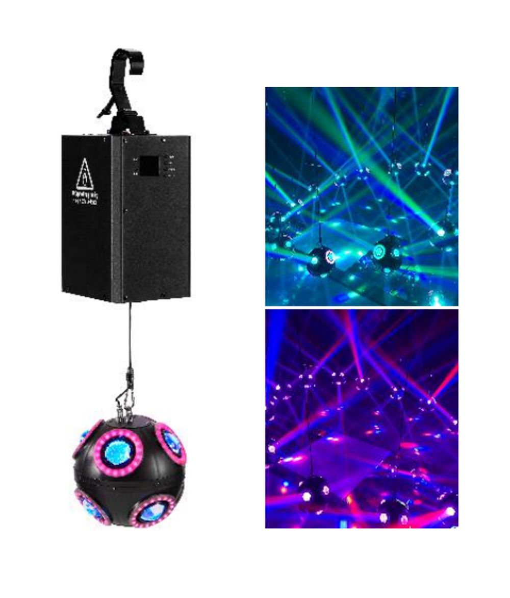 Kinetic Football D21 см — кинетический световой мяч с одной лебёдкой RGBW