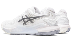 Женские Кроссовки теннисные Asics Gel-Resolution 9 Clay - white/pure silver