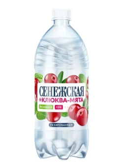 Вода вкусовая Сенежская Клюква-Мята газированная, 1 л