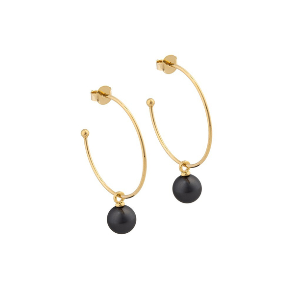 Серьги классические Possebon Graphite Pearl A0063.3 BW/G
