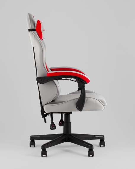 Кресло спортивное TopChairs Phantom ткань серо-красный