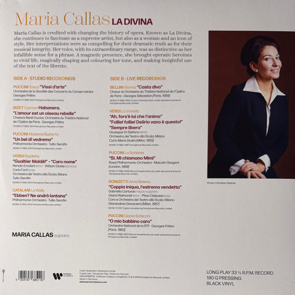Maria Callas ‎– La Divina (Германия 2023г.) Т