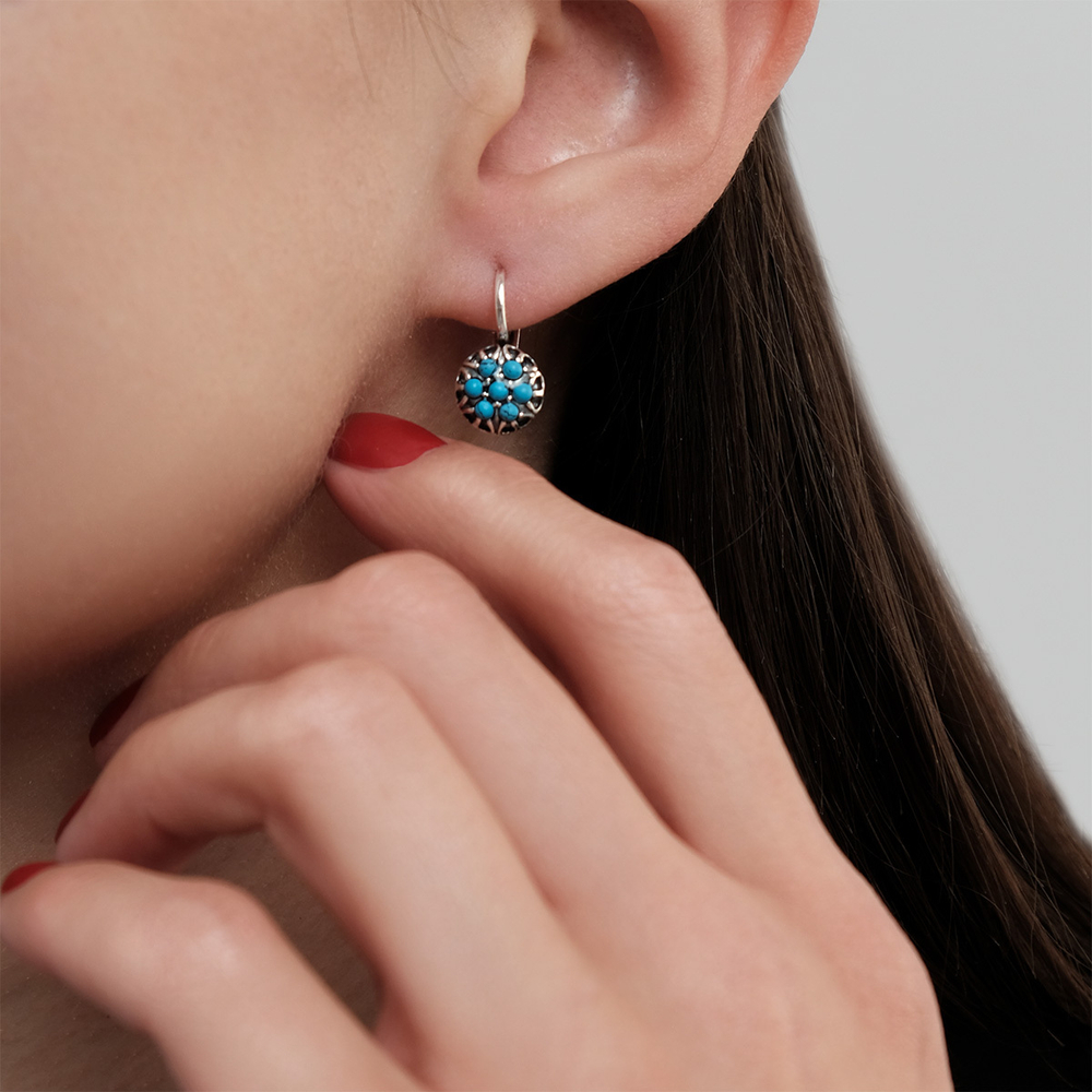 "Ежевика" серьги в серебряном покрытии из коллекции "Леди" от Jenavi с английским замком