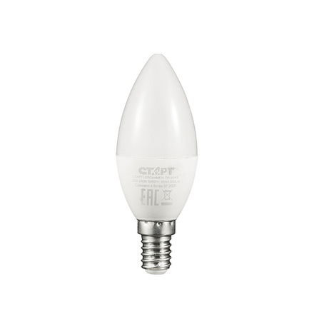 Лампа светодиодная LED Старт ECO Свеча, E14, 7 Вт, 6500 K, холодный белый свет