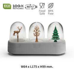 Набор емкостей для соли, перца, зубочисток с подставкой forest ecology