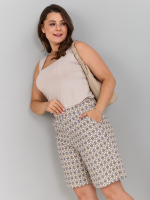 Шорты Н-147/экрю-орнаментголубой