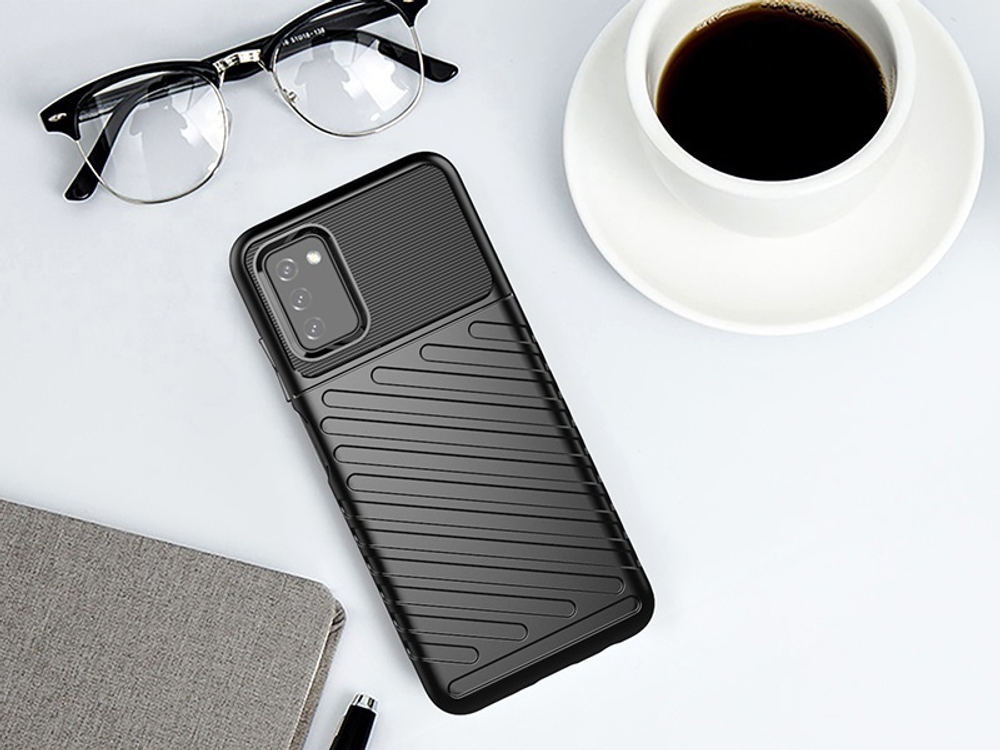 Защитный чехол черного цвета для смартфона Samsung Galaxy A03S, серия Onyx от Caseport