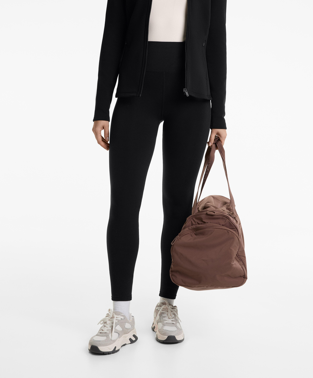 OYSHO Теплые бесшовные легинсы длиной до щиколотки 70 см, черный