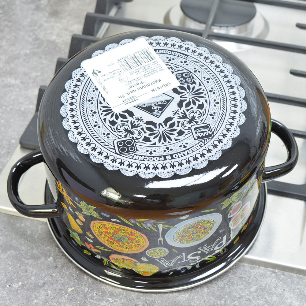 Кастрюля 3л "Pasta" черная