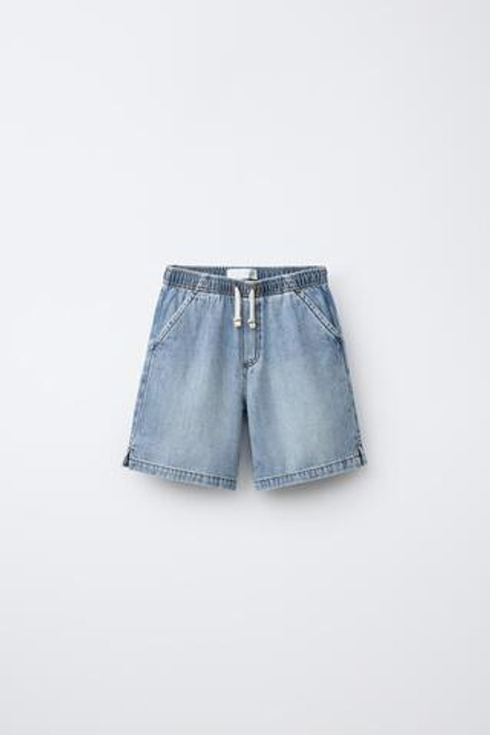 ZARA СВОБОДНЫЕ ДЖИНСОВЫЕ ШОРТЫ, СИНИЙ
