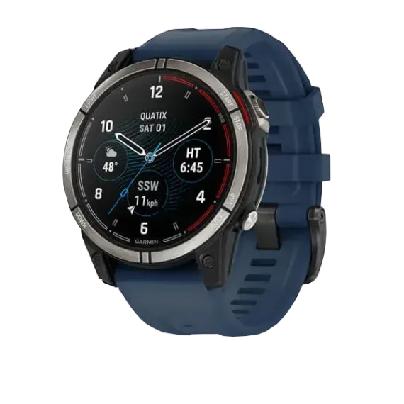 Garmin Quatix 7 Sapphire титановый с синим силиконовым ремешком