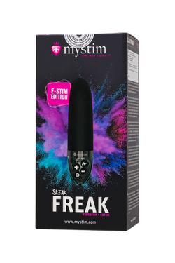 Вибратор Mystim Sleak Freak с электростимуляцией, силикон, черный, 14,5 см