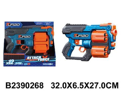 Пистолет с мягк.пулями, коробка BT316