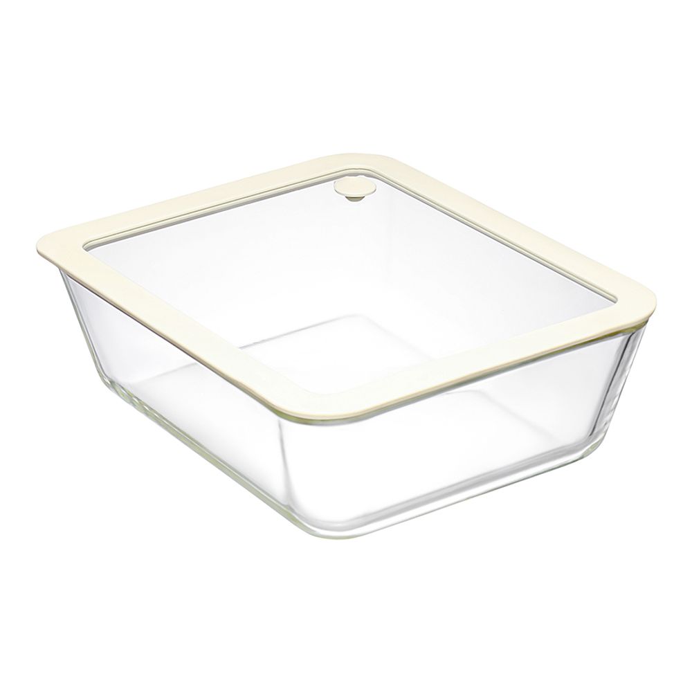 Контейнер для запекания и хранения с вакуумным эффектом Vacuum Glass, 2,6 л, молочный