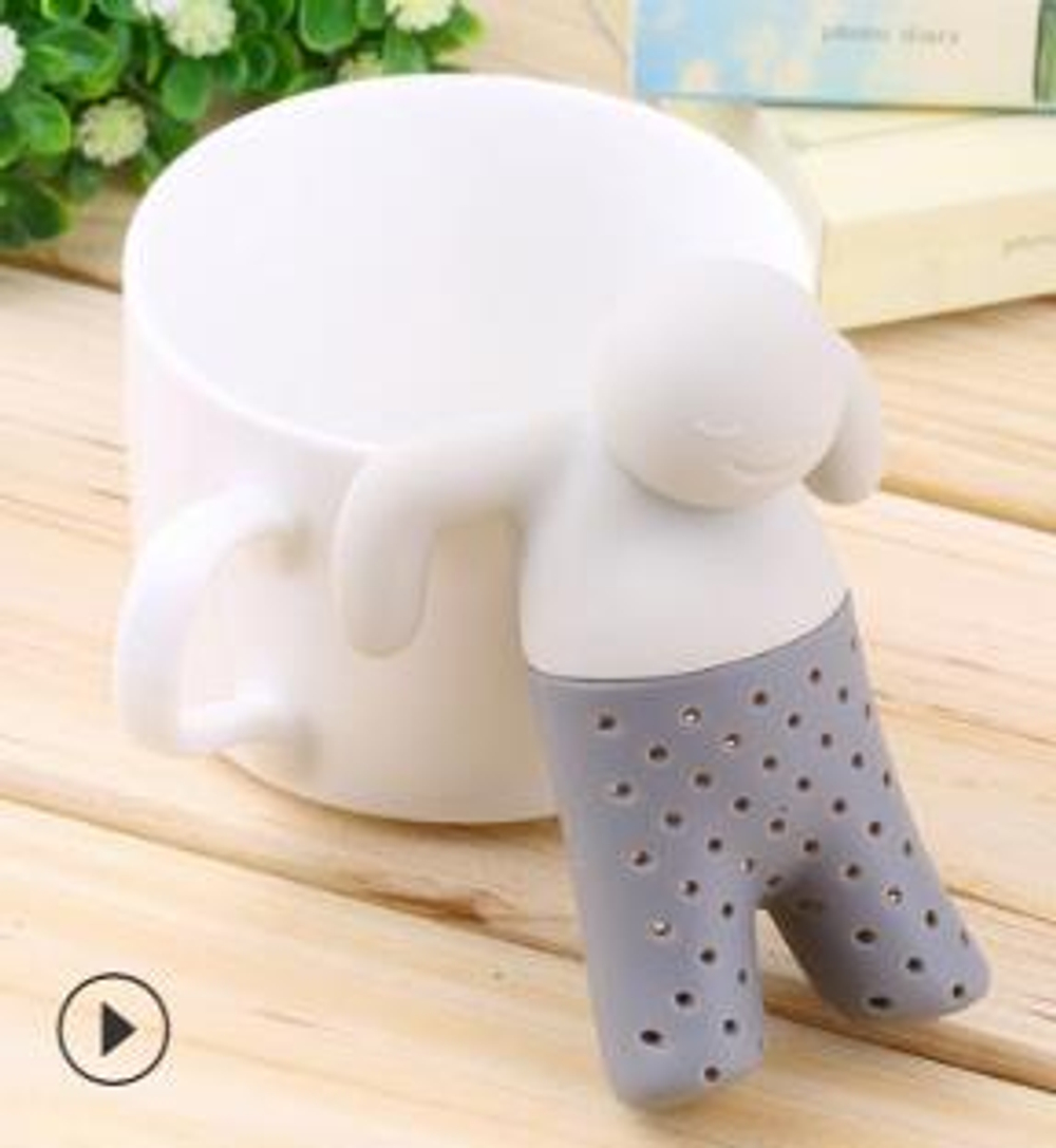 260024 Ситечко "Фрэд" h=8см, l=6,5см, силикон серый/белый