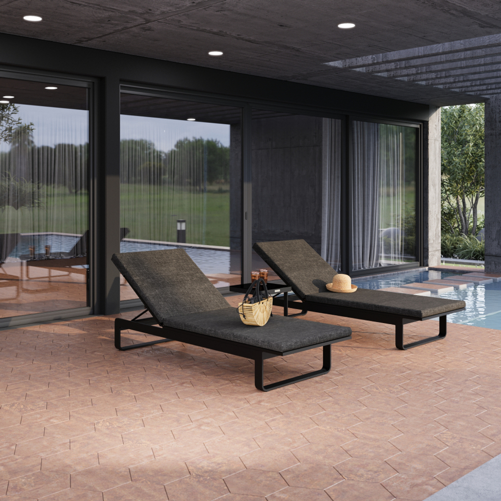 Шезлонг Ideal Patio ЛЕТТО маренго - каркас карбон