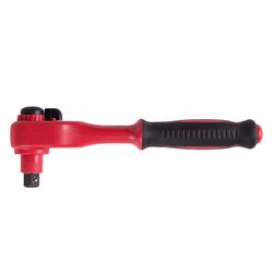 KING TONY (4771VE-10) Трещотка диэлектрическая 1/2", 250 мм, 24 зубца, флажковая с кнопкой, фиксатор