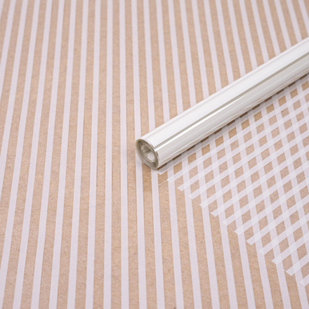 Пленка прозрачная "Полосы узкие" 70см*200гр БЕЛЫЙ