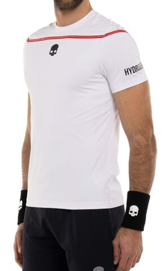 Мужская теннисная футболка Hydrogen Tennis Zig Zag Tape T-Shirt - белый/красный
