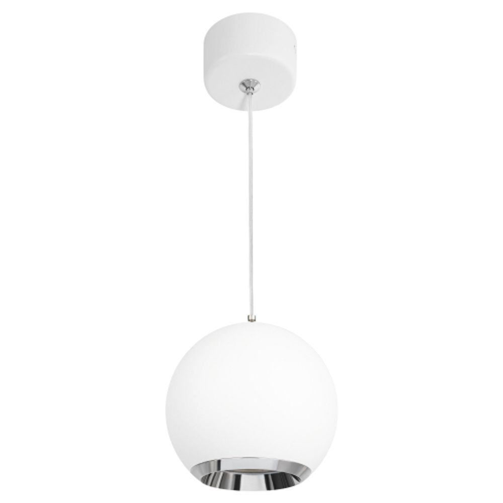 Светильник подвесной (подвес) ЭРА PL32 WH/CH MR16 GU10 потолочный круг белый, хром | Подвесные светильники