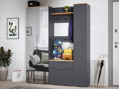 Прихожая Октава 1 Серый графит/Дуб Вотан