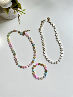 Колье сердечки БЕЛЫЕ