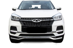 Защита переднего бампера (нержавейка) Chery Tiggo 4 (2018-2023) d42 волна