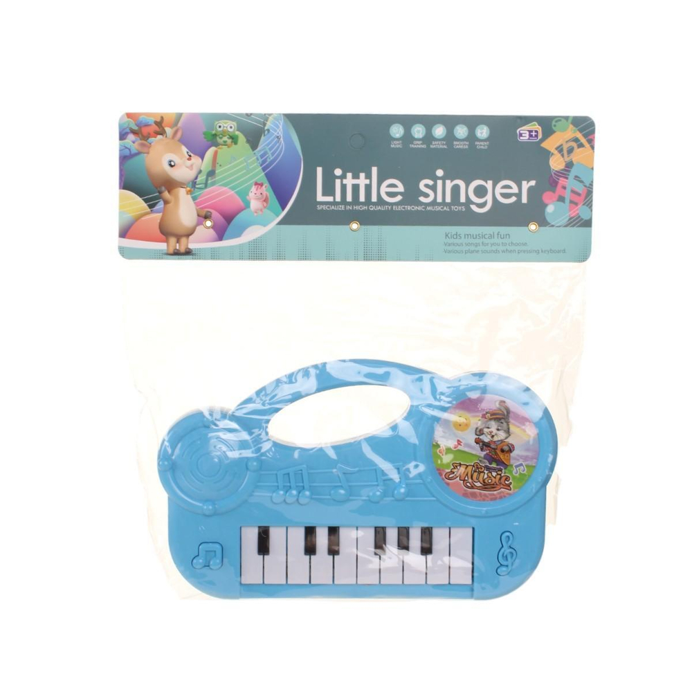 Пианино на бат., синий, пакет 856-7