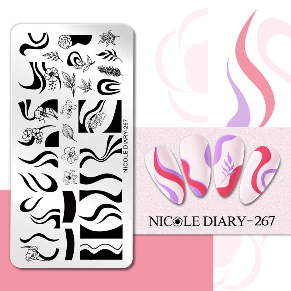 Nicole Diary, Пластина для стемпинга 12*6 см 52369 ND-267, 1 шт