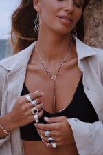 Серьги-протяжки «Сатурн» с черным ониксом