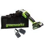 Аккумуляторная угловая шлифовальная машина Greenworks GD24AGK2,3200207UA, 24v, АКБ 2 А·ч и ЗУ,сумка