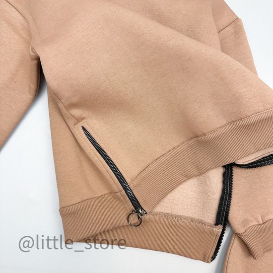 Комплект из футера с начесом, Какао