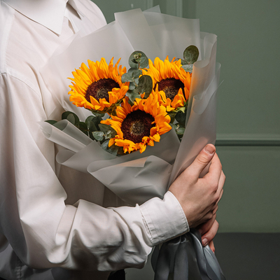 Моно букет Подсолнухи